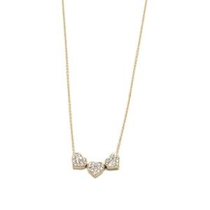 NWT Crystal 3 Heart Dainty Gold Necklace